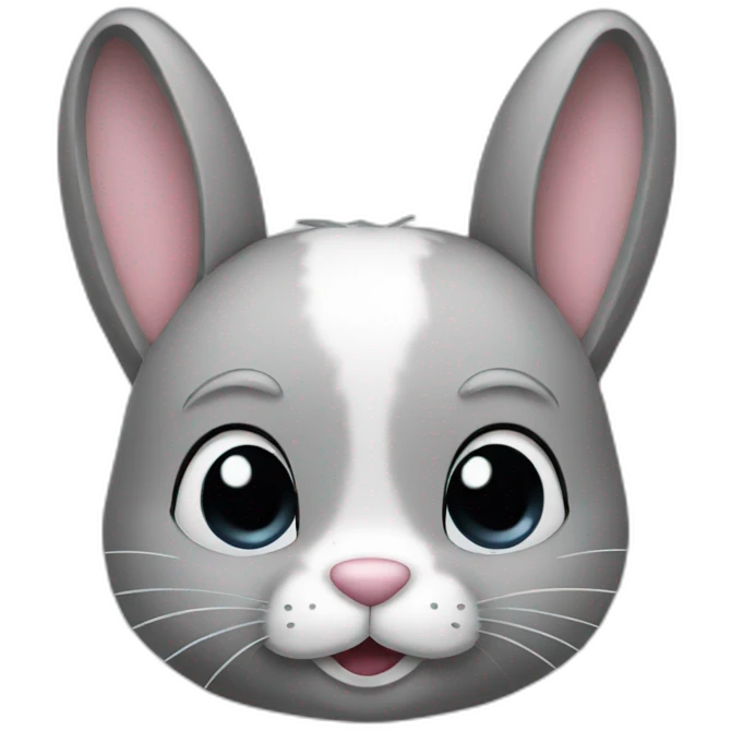 bunny with gray ears and nose emoji