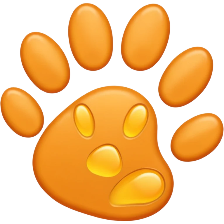 a very light pale pastel yellow-orange pawprint emoji