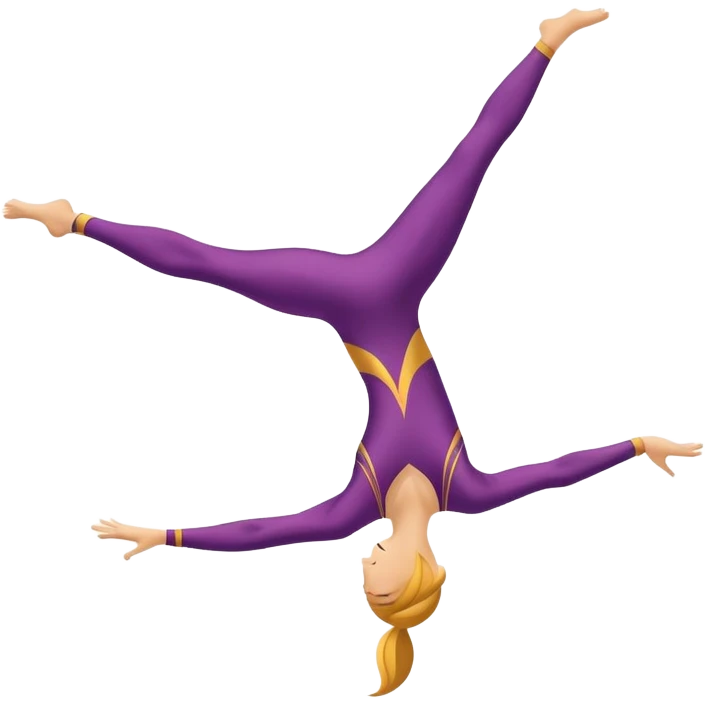 A dynamic emblem symbolizing acrobatic sports, featuring an abstract representation of an acrobat mid-performance, performing a graceful flip or aerial pose. The emblem should incorporate sleek lines and shapes that evoke motion and precision, with a clean, professional look. emoji