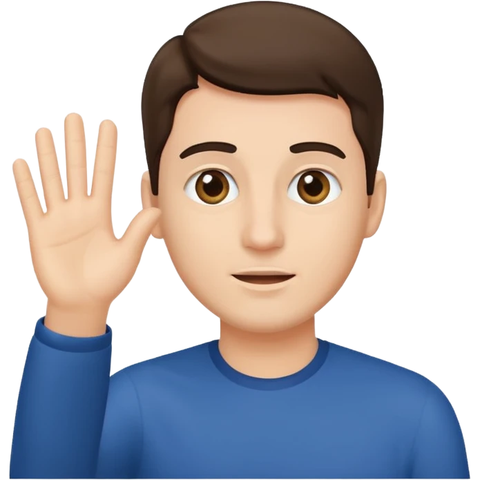 Man waving his hand in front of his face emoji