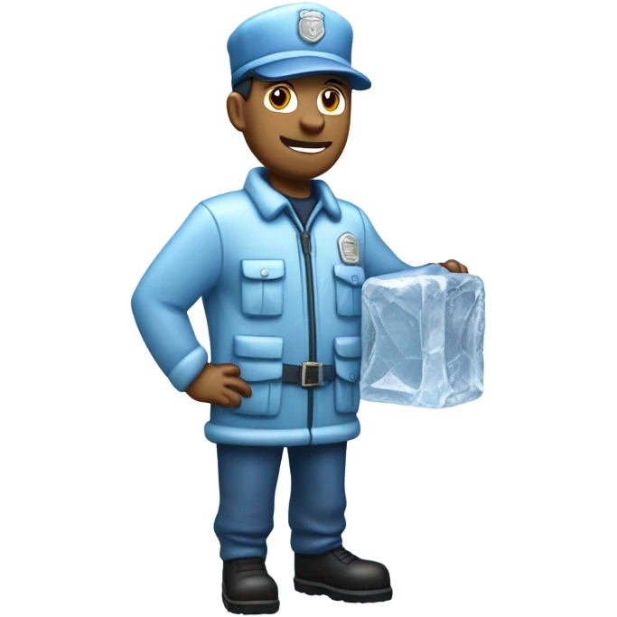 Mailman made of ice emoji