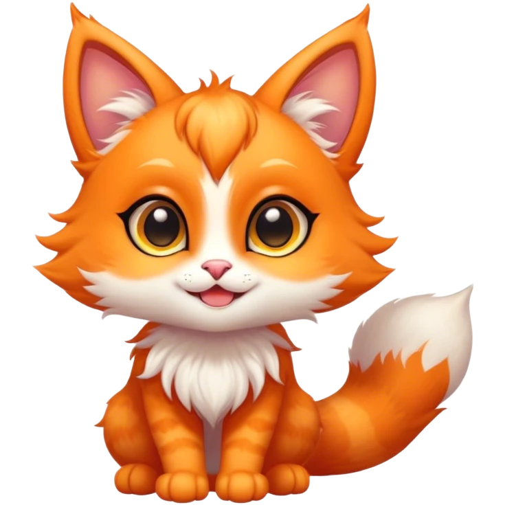 Kawaii bright fantasy ethereal anthro feline fursona animal creature emoji