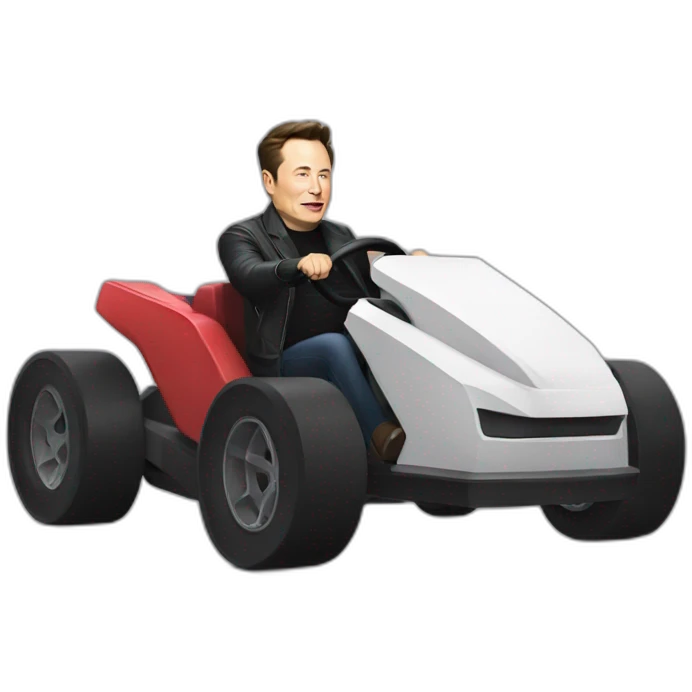 elon musk driving rollers emoji