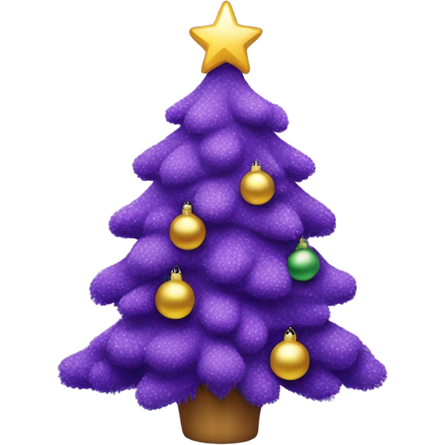Purple Christmas tree with cat ornaments  emoji