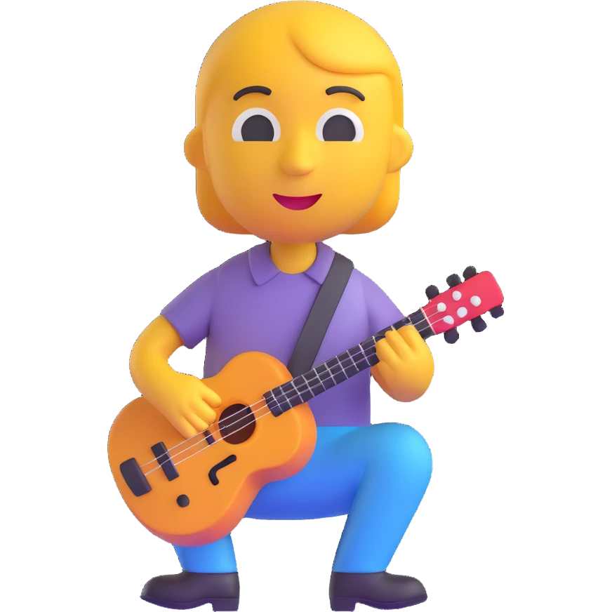 musician, 3d emoji style, friendly and expressive emoji