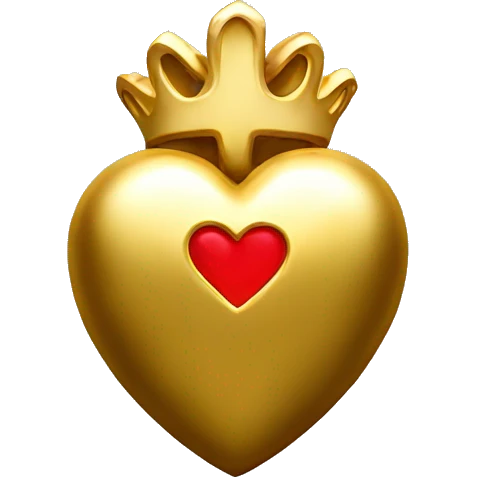 gold sacred heart emoji