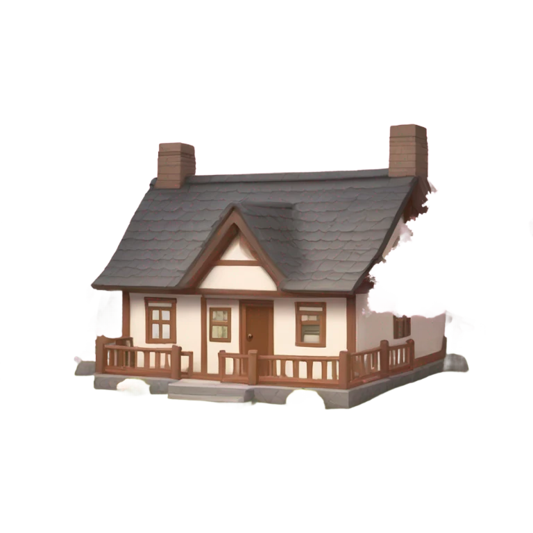 Cottage with cherry blossoms  emoji