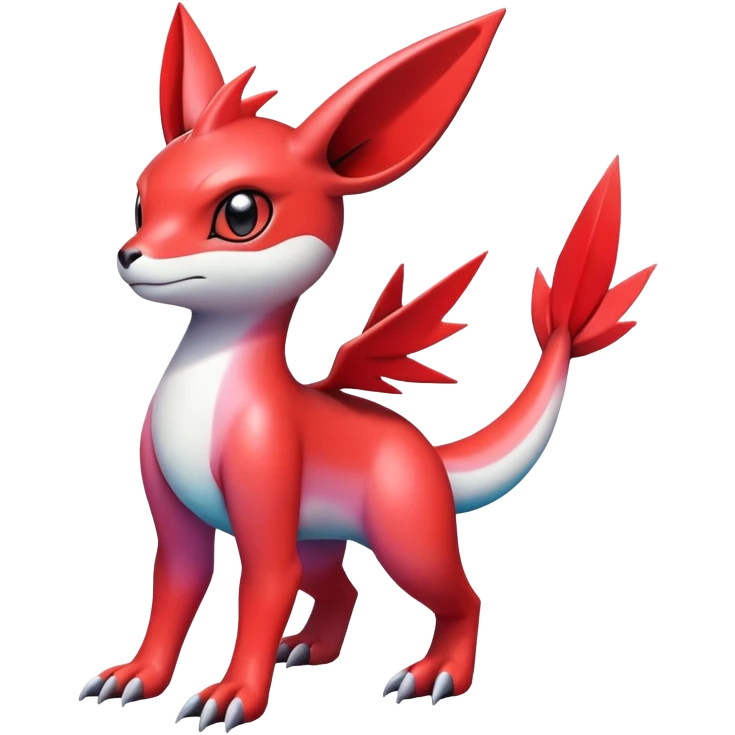  Cute Shiny Exotic Colorful Guilmon-Latias-Koraidon-Umbreon-Fakémon-hybrid-creature (full body)  emoji