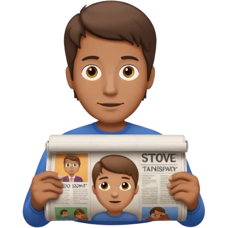 man holding rolled newspaper emoji