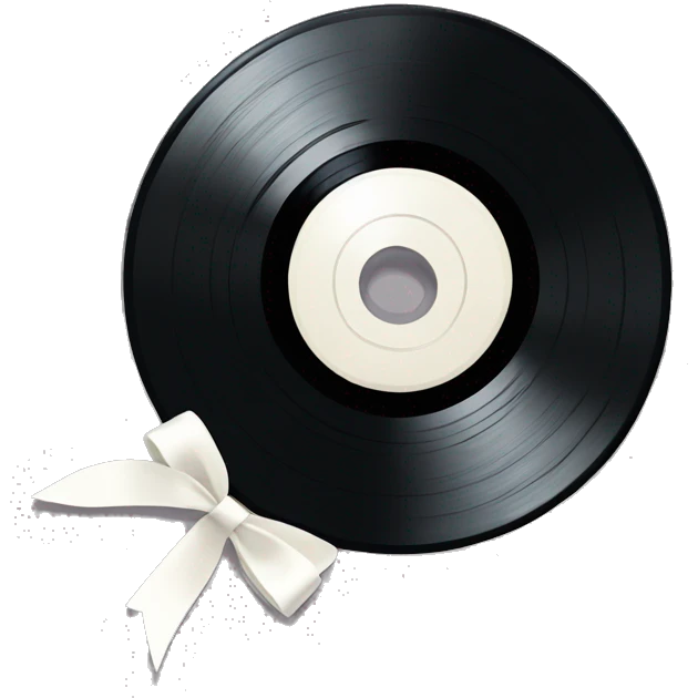  vinyl record with white bow emoji