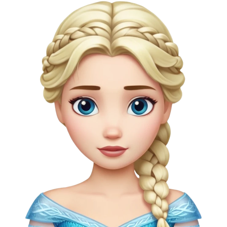 Elsa ice queen with blonde braid emoji