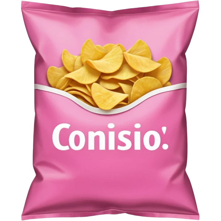 Pink bag of potato chips emoji