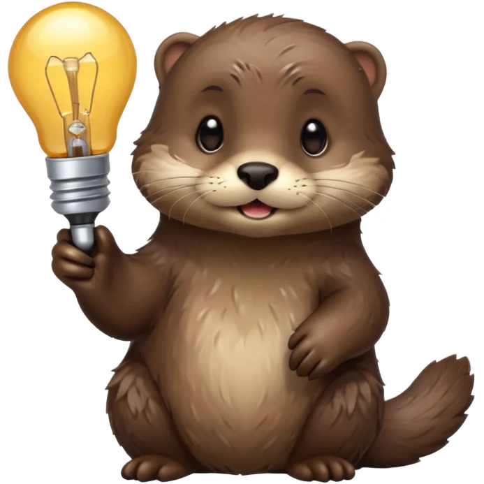 otter holding one lightbulb emoji