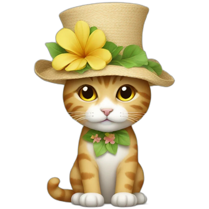 cat with flower hat emoji