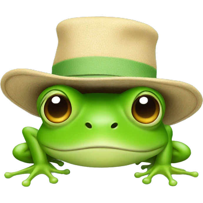 Frog wearing a hat emoji