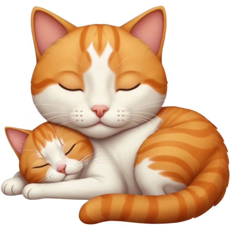 ginger and white small cat eyes closed lying down upside down emoji