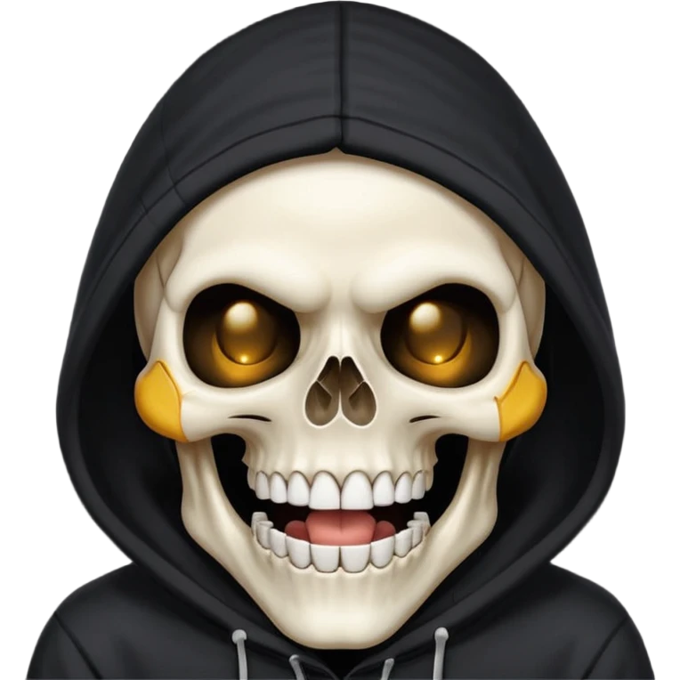 Laughing skull in a hoodie emoji