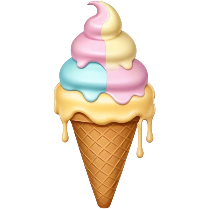 Melted pastel ice cream emoji