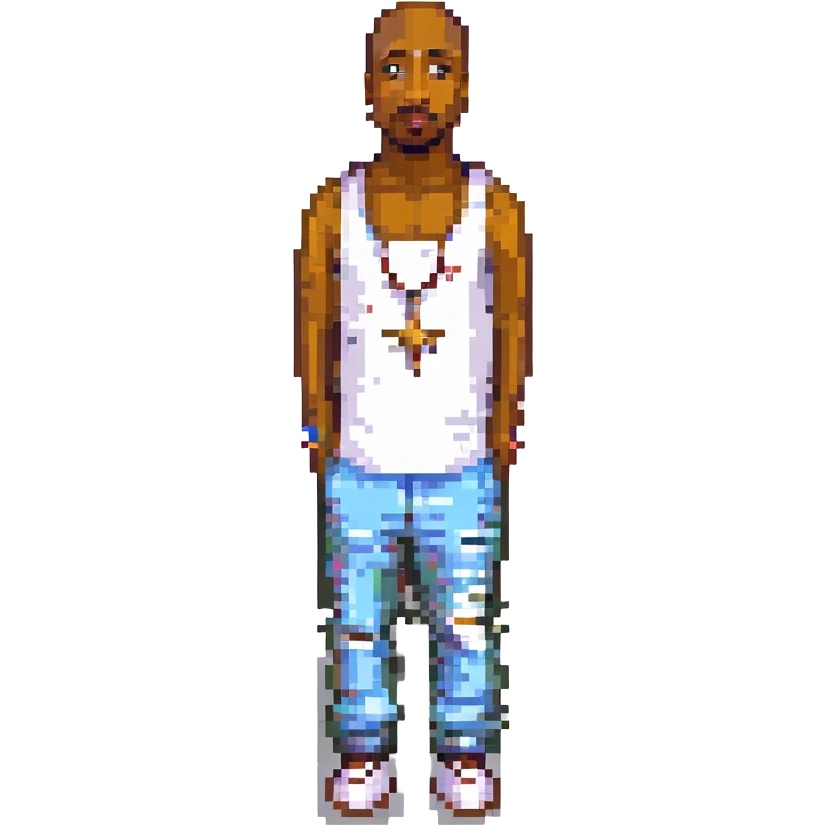 2Pac в полный рост, no background emoji