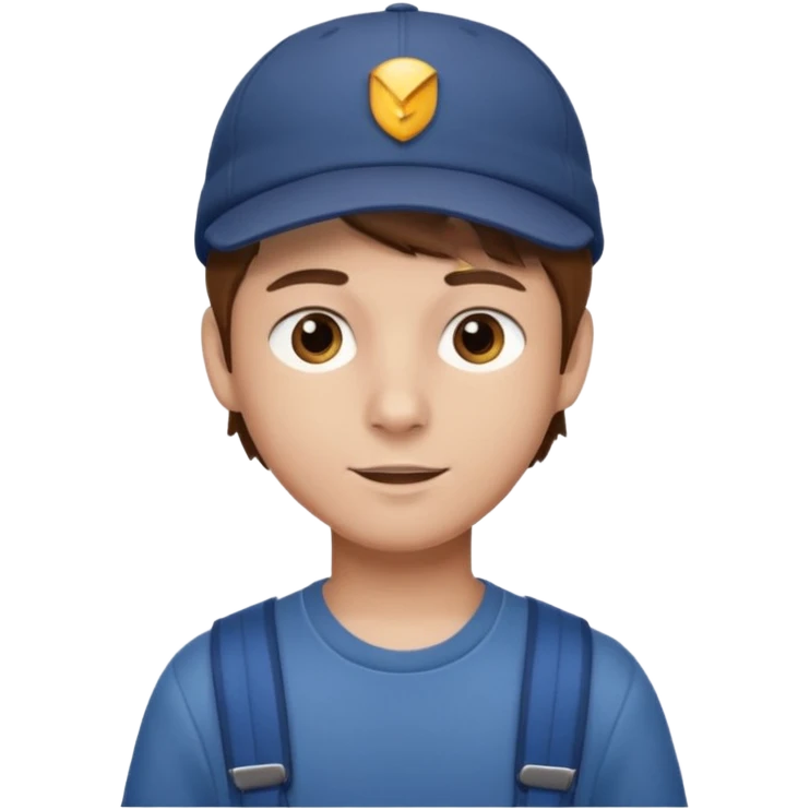 Un niño con gorra pelo castaño  emoji