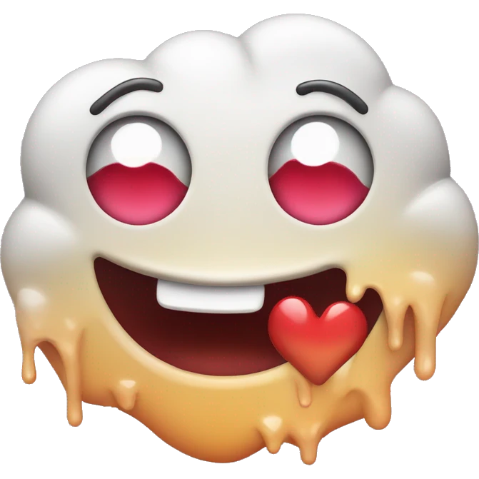 Happy melting face with heart eyes emoji
