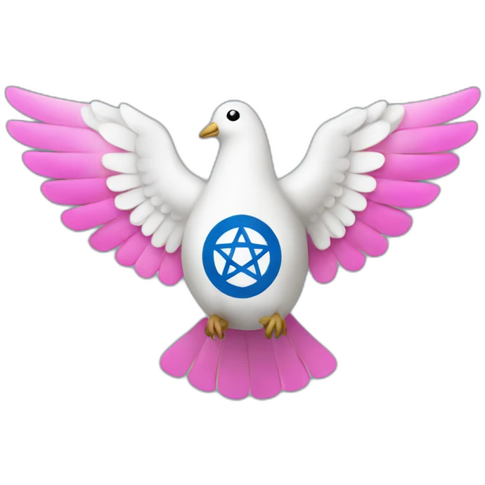 Israel flag and pink dove of peace emoji