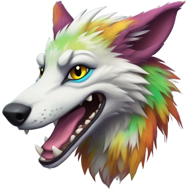 colorful Feral Sergal Fursona emoji