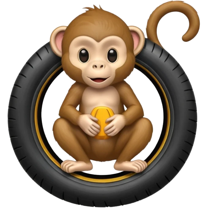 a monkey in a tire emoji