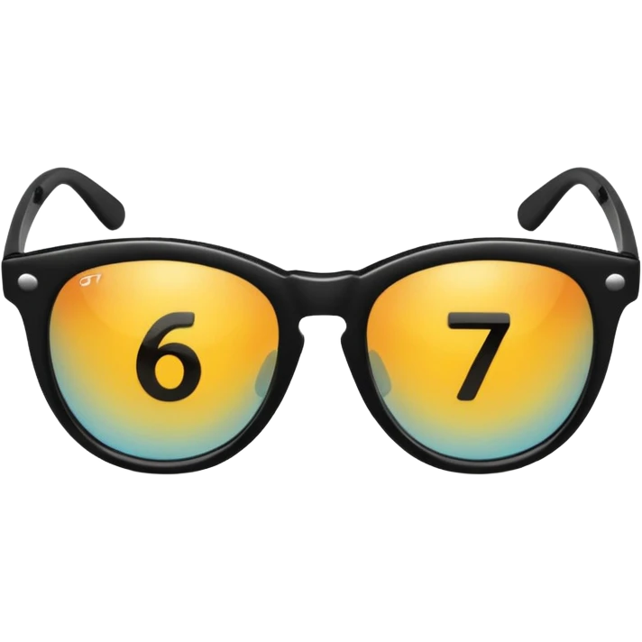Sunglasses with the number 67 on them emoji