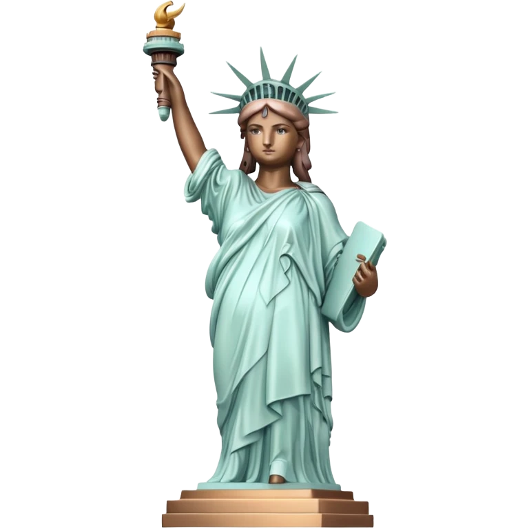Statue of Liberty with gentle pastel colors, not bright emoji