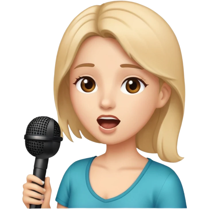girl singing with and microphone  emoji