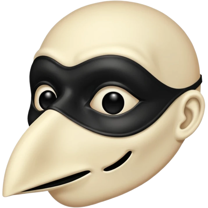 black mask with long nose emoji