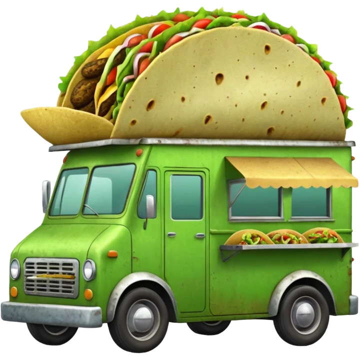 Green tacos truck. emoji