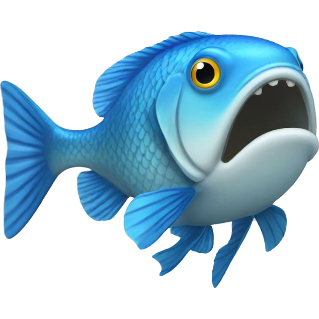a blue fish emoji