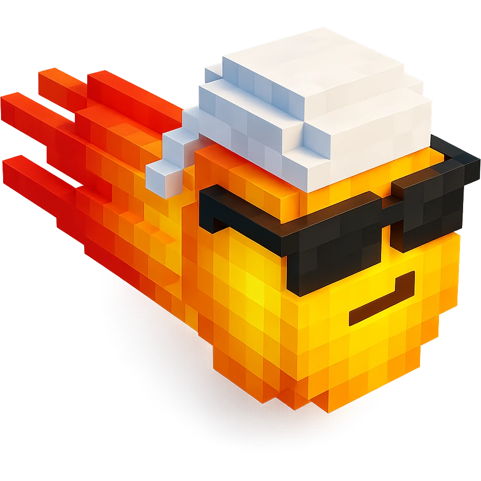 светящиеся комета в солнцезащитных очках и в белой дюраге, no background emoji