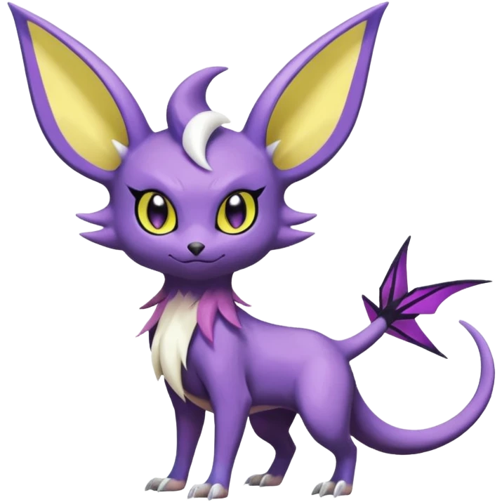 Shiny Cute Noibat-Noivern-Espeon-Silvally-Fakémon-hybrid-creature (full body)  emoji