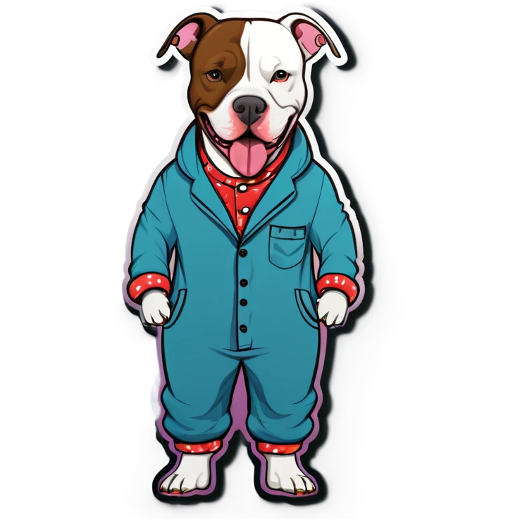 Pitbull wearing pajamas emoji