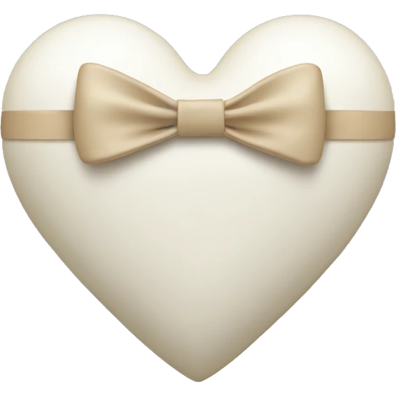 white heart with beige bow emoji
