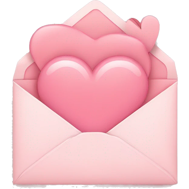 light pink and heart envelope emoji