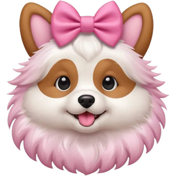 Dog with a cute pink bow emoji