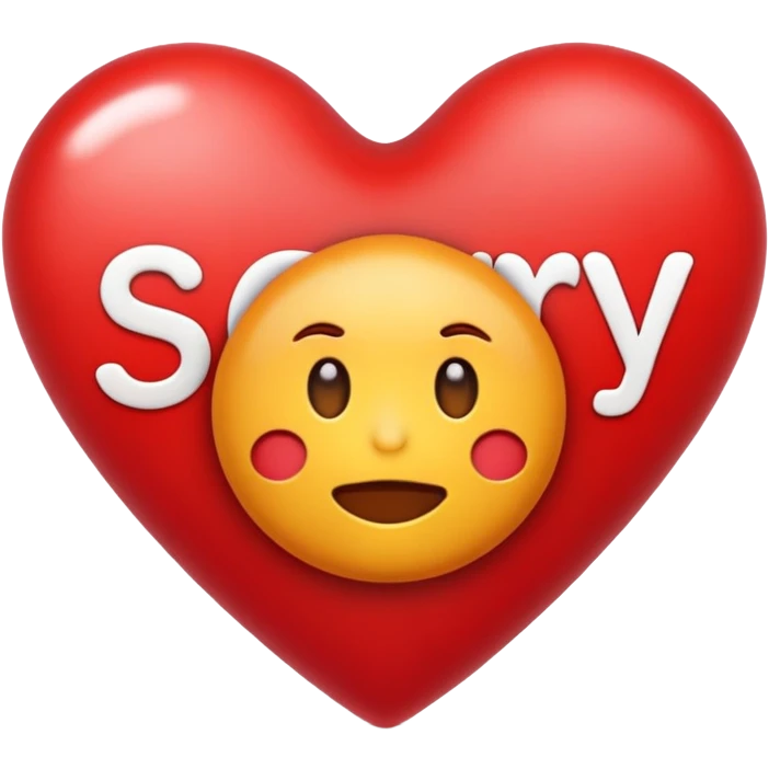 I had a fight with my girlfriend yesterday.I going to post a notes asking sorry.i need a "SORRY” text inside a heart customized emoji emoji