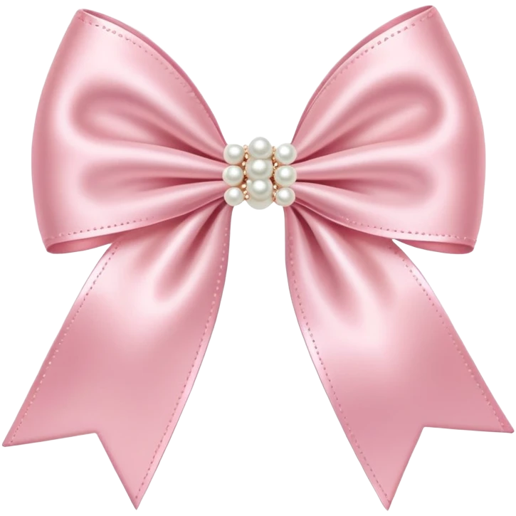 Pastel pink bow with pearls emoji