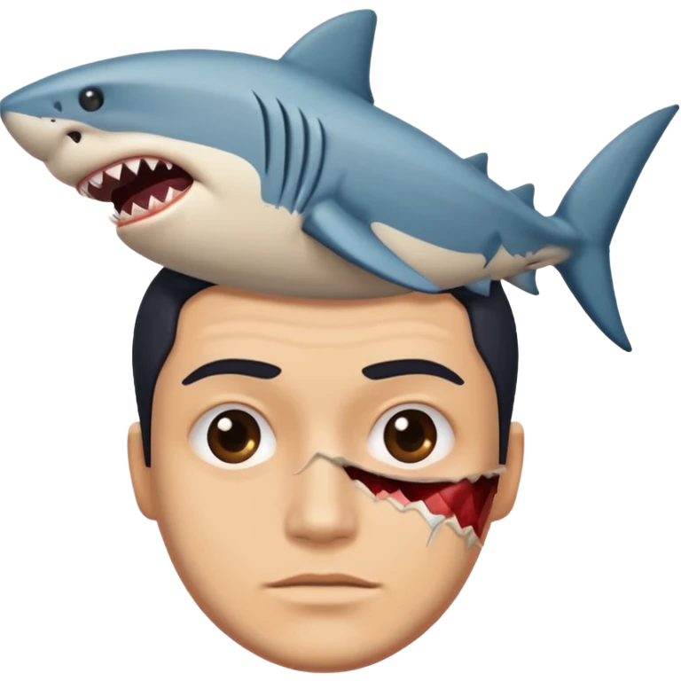 Man shark attack emoji