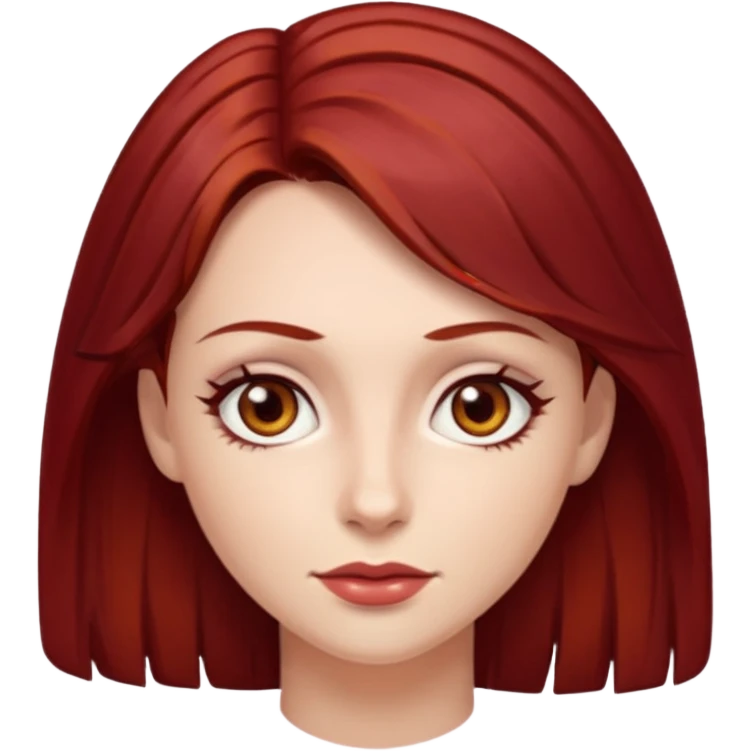 Westie with dark red hair and hazel eye woman emoji