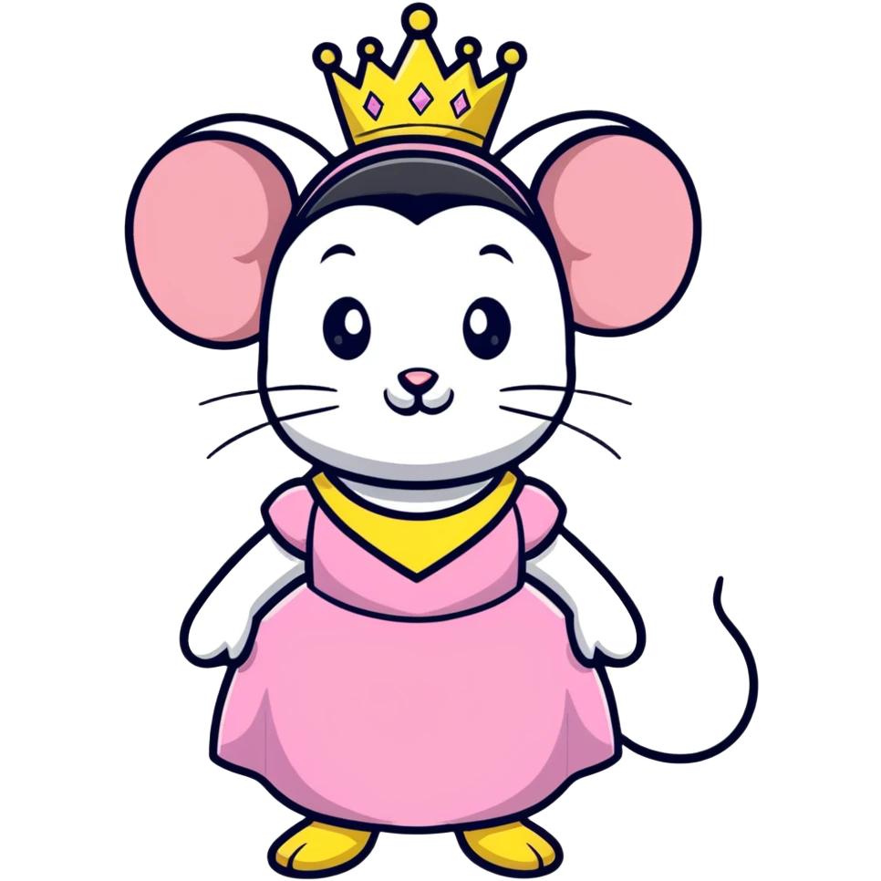 mouse wearing princess costume emoji