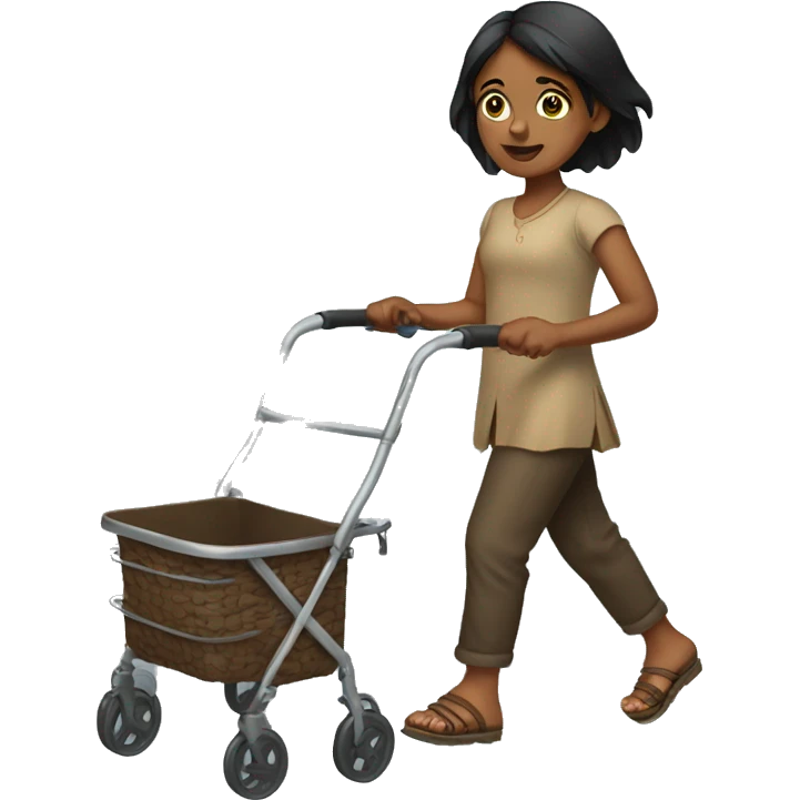 Probably be dark though Indian girl with walker emoji