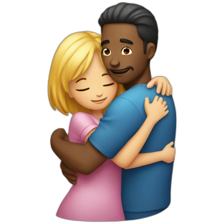Guy hugging girl emoji