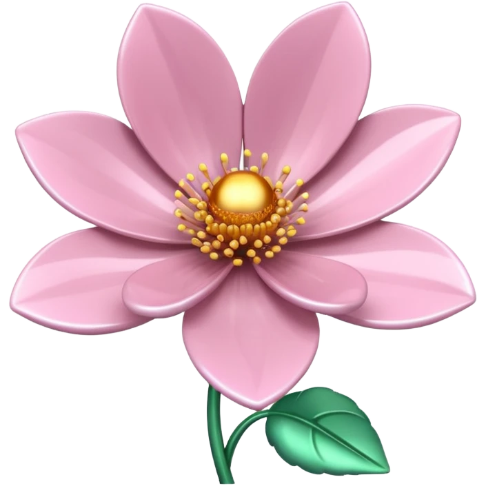 light pink metallic 3d flower emoji
