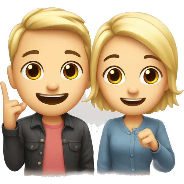 Cute love hand gestures couple  emoji