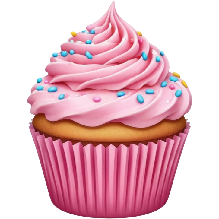 Cupcake with pink icing emoji